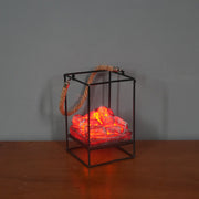 LED Flame Light Home Christmas Halloween Simulated Charcoal Fireplace Lamp