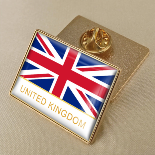Flag Crystal Epoxy Badge Brooch