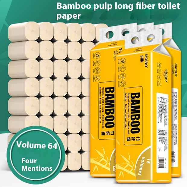 64 Rolls Natural Color Toilet Paper Household Affordable