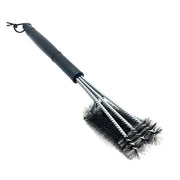 Three-head Stainless Steel Barbecue Cleaning Brush Barbecue Brush Wire Brush BBQ Tools