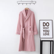 Nightgown Cardigan Lapel Over-the-knee Home Nightdress Four Seasons Thin Men And Women Couple Hotel Hot Spring Robe