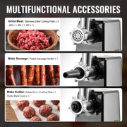 Electric Meat Grinder 3 Lbs Min Sausage Stuffer Maker For Home Kitchen