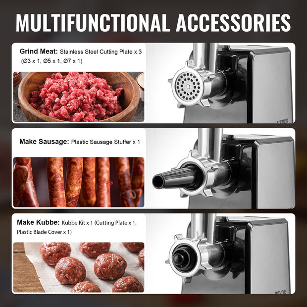 Electric Meat Grinder 3 Lbs Min Sausage Stuffer Maker For Home Kitchen