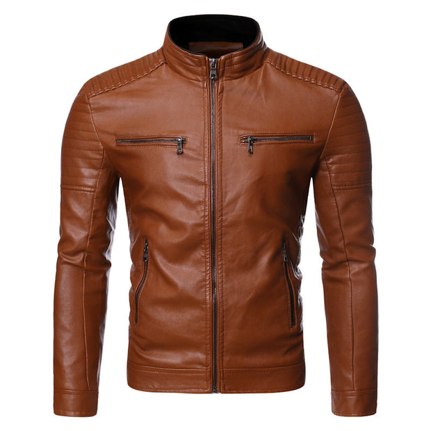 Large size motorcycle leather jacket