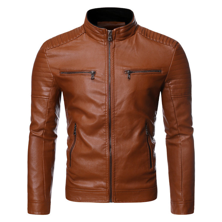 Large size motorcycle leather jacket