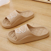 Cute Cartoon Dog Slippers Summer Solid Color Non-slip Rhombus Bathroom Slipper Indoor House Shoes For Men Women Couples