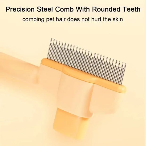Pet Grooming Brush One-Click Hair Removal Gentle On Skin Pet Anti-Mite Hair Cleaning Brush Pressure Grooming Brush For Dogs