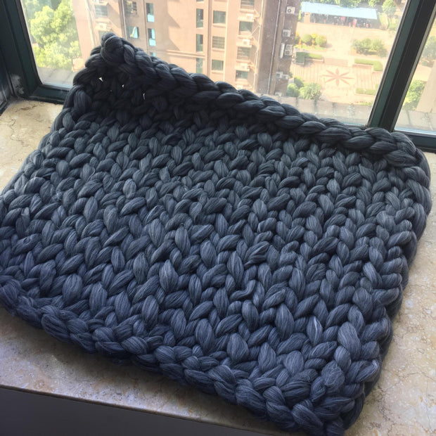 Merino Wool blanket hand-woven super thick wool blanket arm knit air conditioning blanket