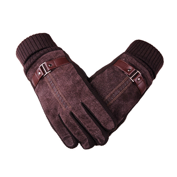 Velvet touch screen windproof gloves