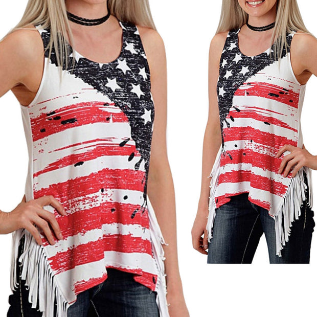 National flag print vest