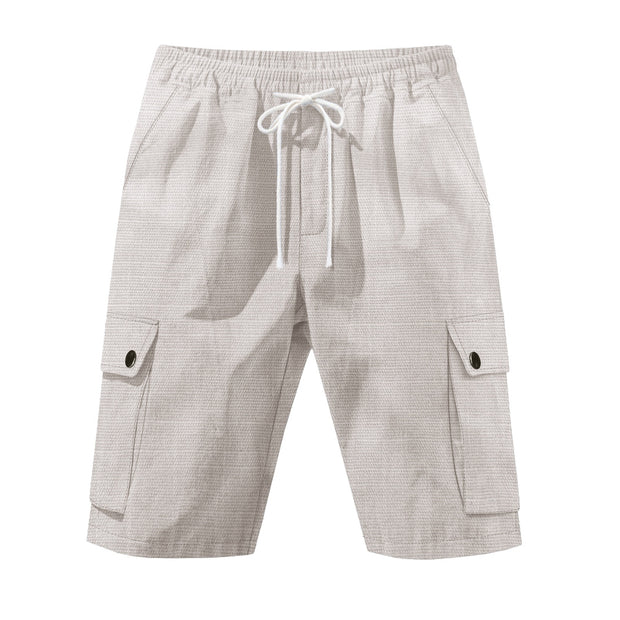 Amekaji Workwear Bamboo Linen Beach Casual Shorts