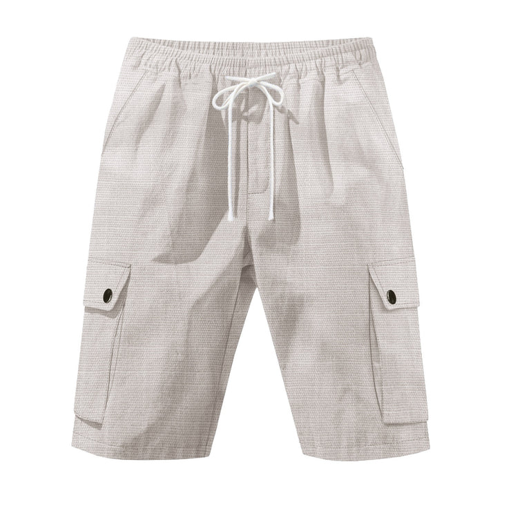 Amekaji Workwear Bamboo Linen Beach Casual Shorts