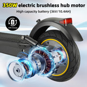 W4MAX 10 Inch Electric Scooter With App Function, With Mobile Phone Holder And Anti-Theft Protection, Foldable E Scooter, Maximum Load 130 Kg