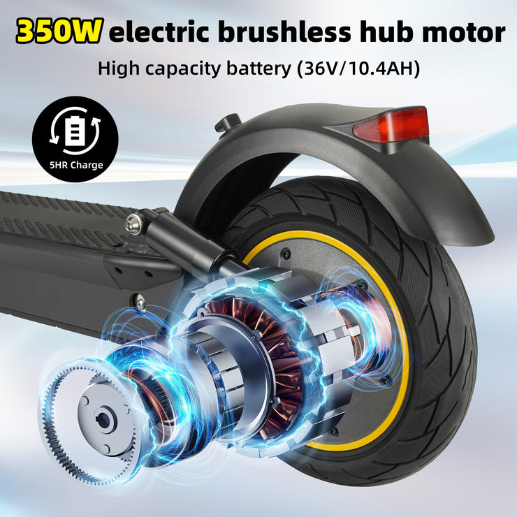 W4MAX 10 Inch Electric Scooter With App Function, With Mobile Phone Holder And Anti-Theft Protection, Foldable E Scooter, Maximum Load 130 Kg