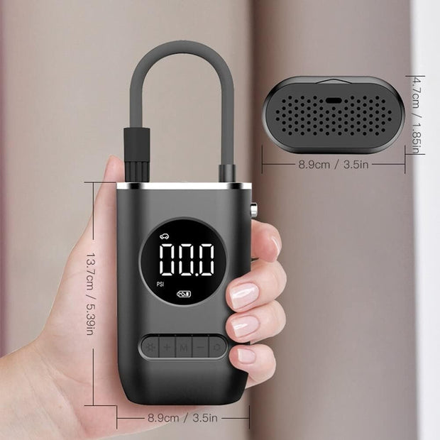 Tire Inflator Portable Air Compressor,Portable Electric Inflator 150PSI Cordless Electric Ball Inflator Rechargeable Bicycle Air  Inflator With Digital LED Display