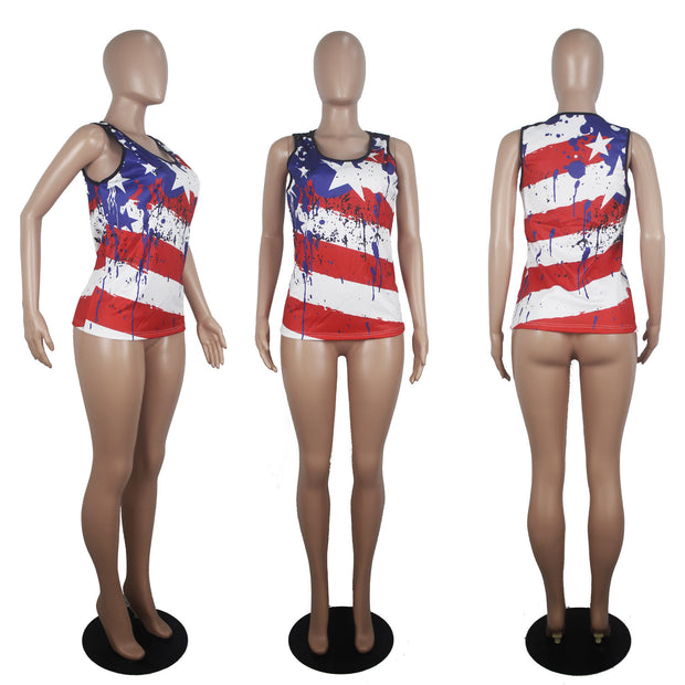 National flag print vest