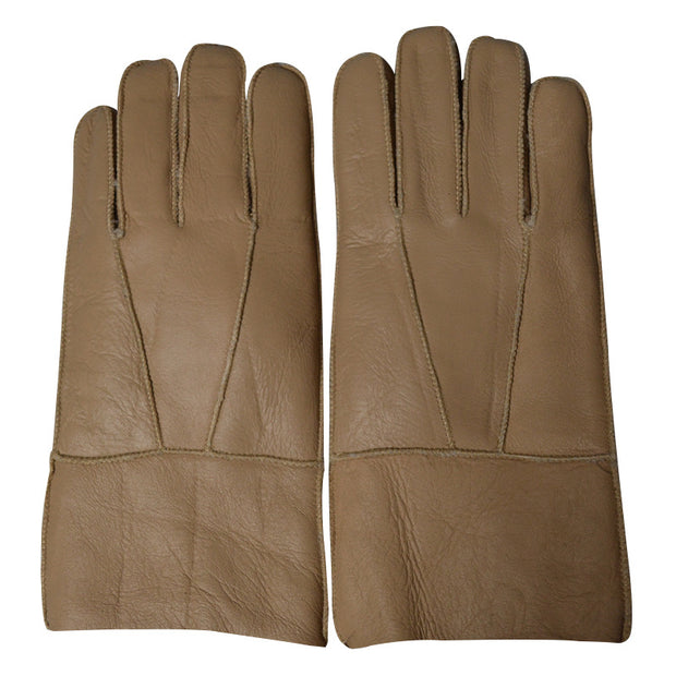 Men's Winter Sheepskin Wool Gloves For Warmth And Wind Protection