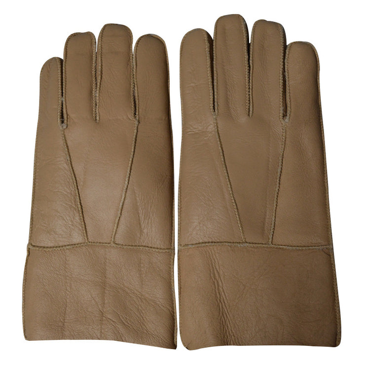 Men's Winter Sheepskin Wool Gloves For Warmth And Wind Protection