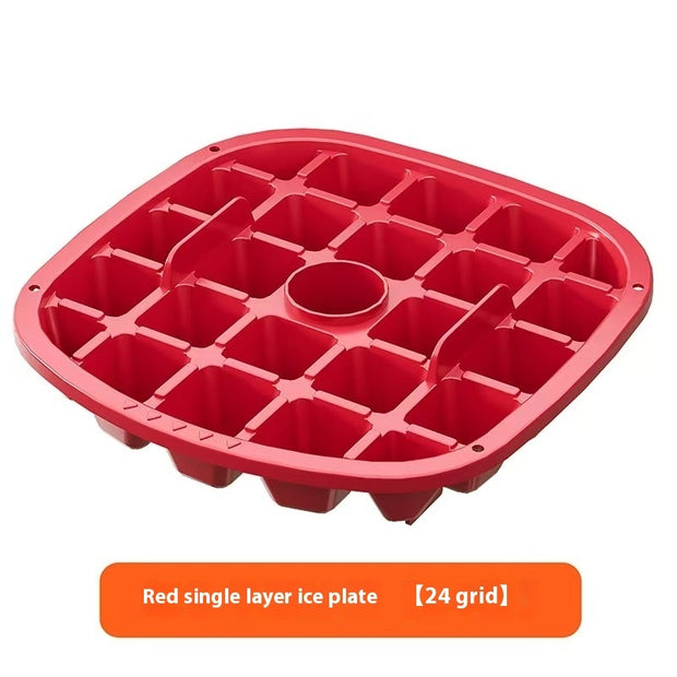 Press-type Convenient Outdoor Portable Ice Tray Large Capacity Ice Bucket 48 Extra-Large Ice Maker Food Grade Plastic Storage Tray Essential Kitchen Gadget