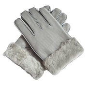 Men's Winter Sheepskin Wool Gloves For Warmth And Wind Protection