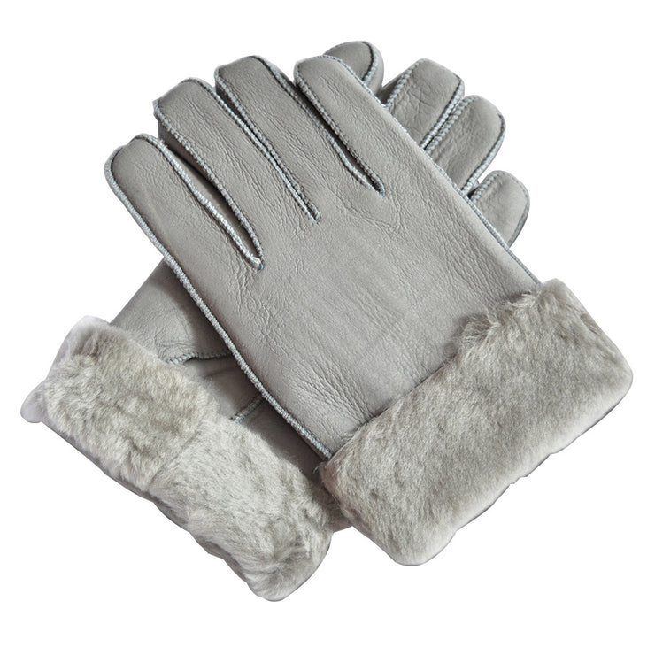 Men's Winter Sheepskin Wool Gloves For Warmth And Wind Protection