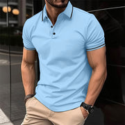Men's Lapel Short Sleeve Polo Shirt Summer Sports Casual Tops