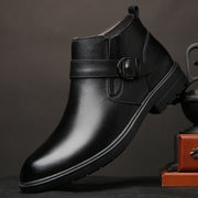 Plush cowhide cotton shoes business boots leather shoes