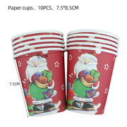 Christmas Theme Tableware Supplies Christmas Paper Plates Cups Holiday