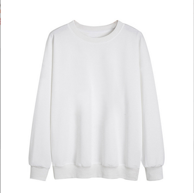 Fun Printed Long Sleeve Hoodless Round Neck Sweatshirt