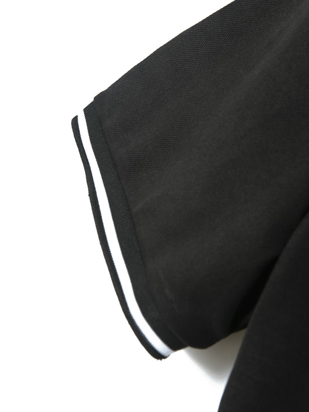 Men's Lapel Short Sleeve Polo Shirt Summer Sports Casual Tops