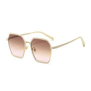 Ins Vintage Half-Frame Sunglasses Summer Oversize Metal Square Eyewear Uv400 Outdoor Sunscreen Women UV Protection Sunglasses