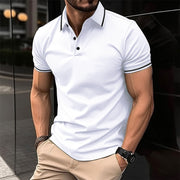 Men's Lapel Short Sleeve Polo Shirt Summer Sports Casual Tops