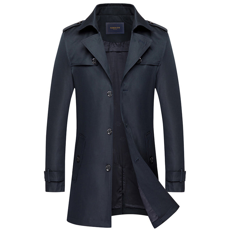 Mid-length Lapel Casual Jacket Slim Coat