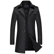 Mid-length Lapel Casual Jacket Slim Coat