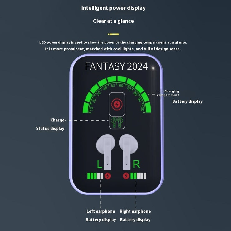 KT15pro Wireless Bluetooth Headset Digital Display Screen Long Battery Life