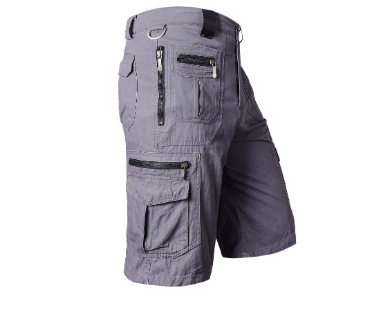 Loose Straight Summer Plus Size Trend Casual Multi-bag Pure Cotton Workwear Shorts Men