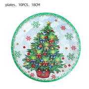 Christmas Theme Tableware Supplies Christmas Paper Plates Cups Holiday