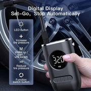 Tire Inflator Portable Air Compressor,Portable Electric Inflator 150PSI Cordless Electric Ball Inflator Rechargeable Bicycle Air  Inflator With Digital LED Display