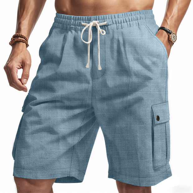 Amekaji Workwear Bamboo Linen Beach Casual Shorts