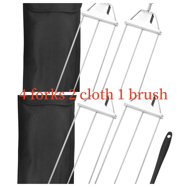 3 Way Forks Stainless Steel Barbecue Grill Fork Household BBQ Non stick