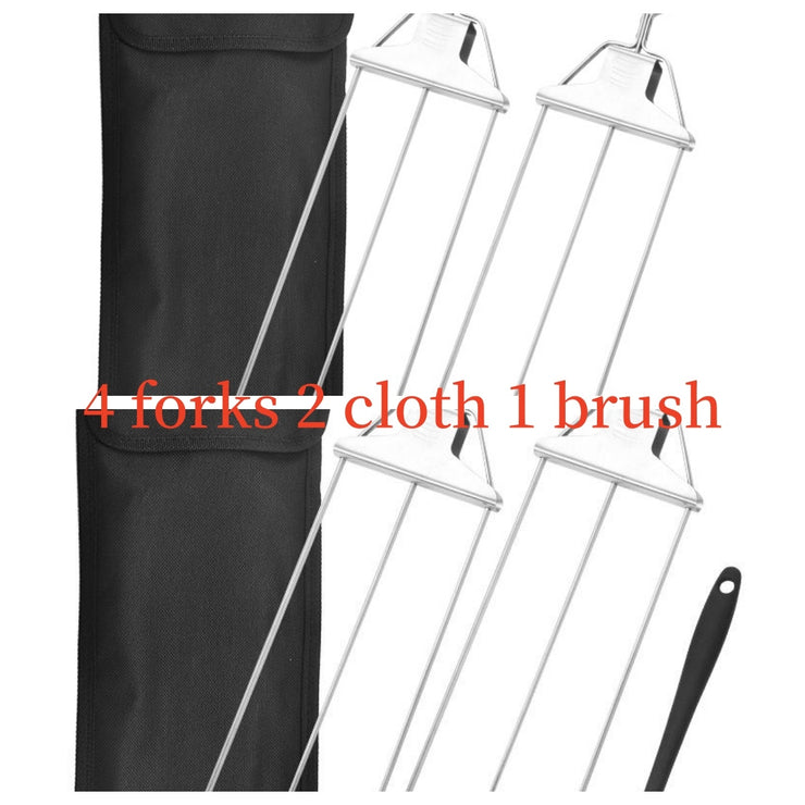 3 Way Forks Stainless Steel Barbecue Grill Fork Household BBQ Non stick